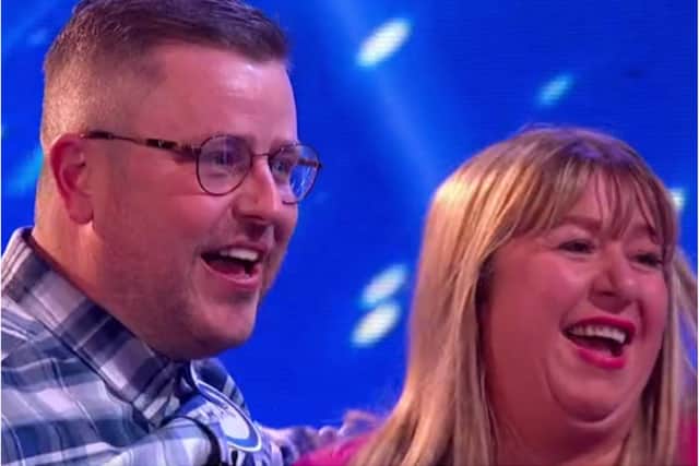 Brian and Lucie celebrated winning the jackpot on Ant and Dec's Saturday Night Takeaway. (Photo: ITV).