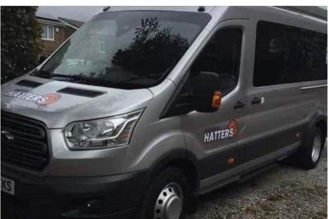 The stolen Sheffield Hatters minibus.