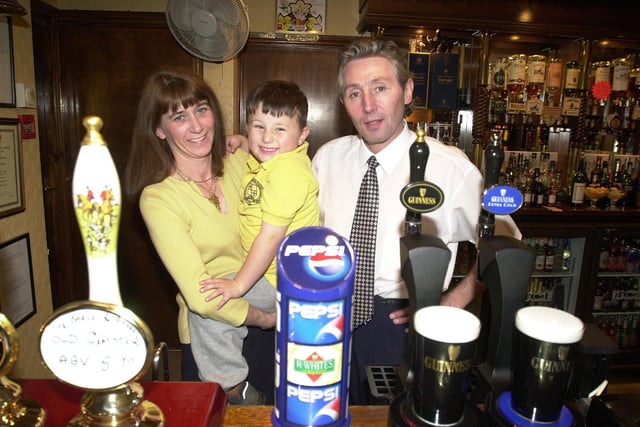 Alan and Linda Bradley with their son Brad Taylor Bradley at the Elephant and Castle pub.