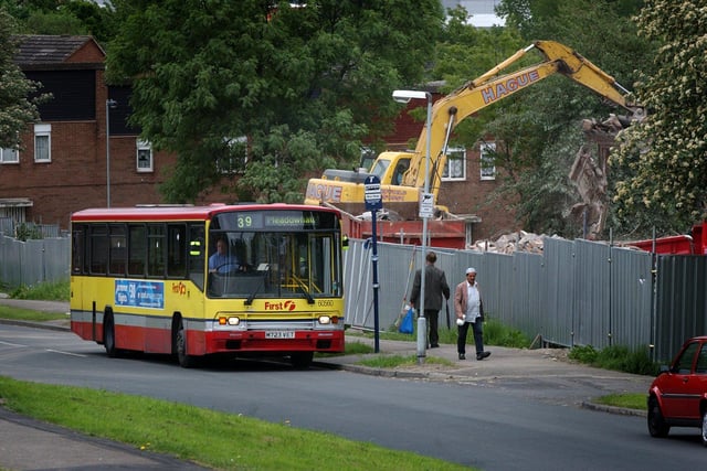 An excavator at work in Sheffield.