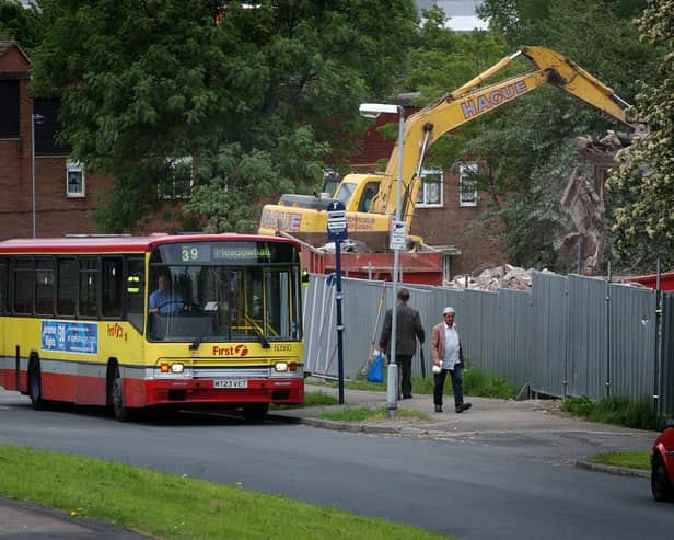 An excavator at work in Sheffield.