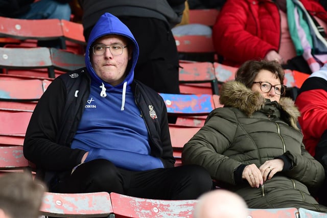 Doncaster Rovers fans ahead of victory at Swindon.