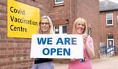 Charlotte Almond and colleague Claire Lee at Park Lodge vaccination centre