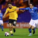 James Brown in action for Stockport County earlier this season.