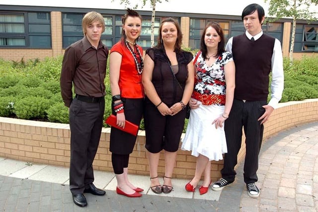 Attending the 6th Form Prom at Thorne's Trinity Academy, Adrian Wooldridge (17), Karrie Downing (19), Zoe Stroud (18), Linzi Goulden (18), and Ryan Severn (18), June 2006