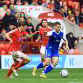 Tommy Rowe looks for a way through against Charlton Athletic. Picture: Gareth Williams/AHPIX