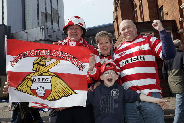 Doncaster Rovers fans in Cardiff.