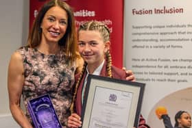 Director, Lindsy James, alongside Active Fusion beneficiary.