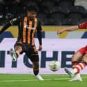 Tommy Rowe whips the ball in. Picture: Howard Roe/AHPIX LTD