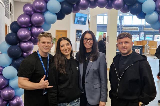 The team from Seven Studios with Harry aka 'The Don' and Free Press senior business partner Dionne Allen.