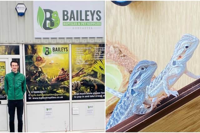 Bailey Newbury from Doncaster has achieved his childhood dream of opening an exotic pet store in the town.