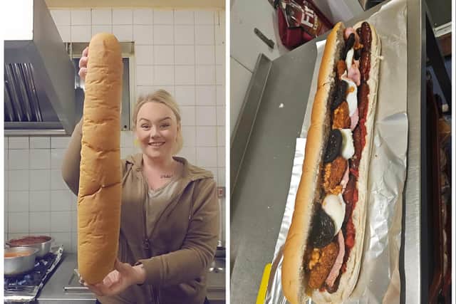The Country Kitchen in Bentley has unveiled a whopping, 30 inch full English breakfast sandwich. (Photos: The Country Kitchen).