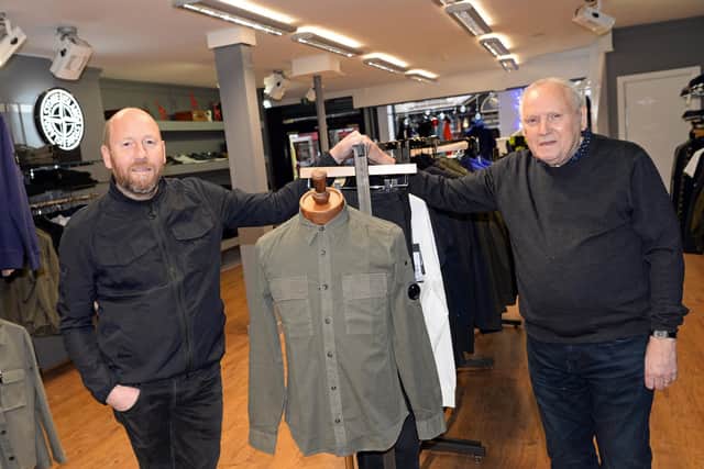 File picture: Carl and Ron Bradley, pictured at their High Street Menswear store before the pandemic. Picture: NDFP-18-12-18-BradleyKnipe-1