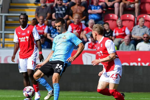 Zain Westbrooke, pictured in action against Rotherham in pre-season, made his playing return against the Millers in a behind-closed-doors match.