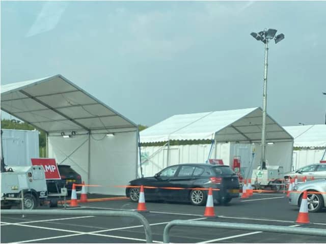 The testing centre at Doncaster Sheffield Airport.