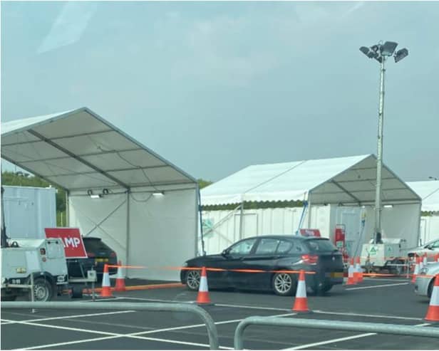 The testing centre at Doncaster Sheffield Airport.