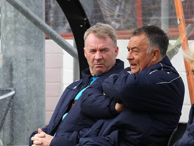 John Sheridan and Glyn Snodin (right) pictured with John Sheridan during their time in charge at Chesterfield. Photo: Howard Roe/AHPIX.COM.
