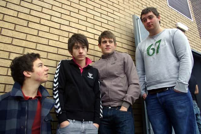 Arctic Monkeys' original line-up in 2005.
