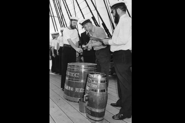 Rum rationing on the HMS Victory on February 1, 1995. The News PP4021