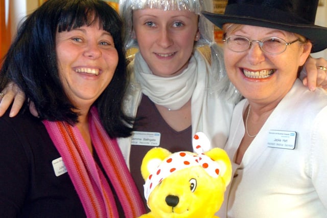 Left to right Julie Robinson, Gemma Bathgate and Jackie Hart at Doncaster Royal Infirmary in 2004