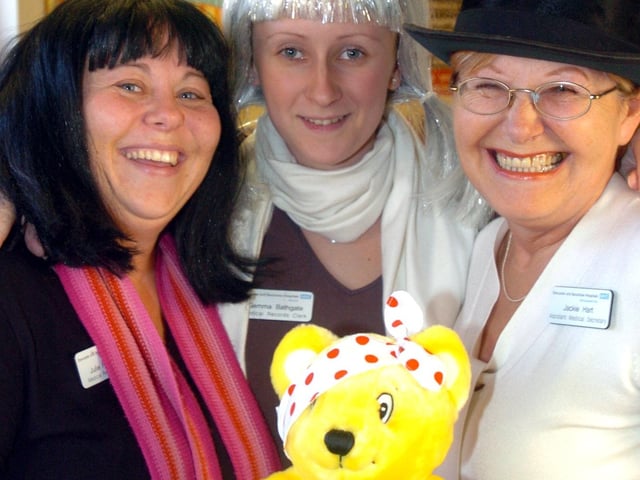 Left to right Julie Robinson, Gemma Bathgate and Jackie Hart at Doncaster Royal Infirmary in 2004