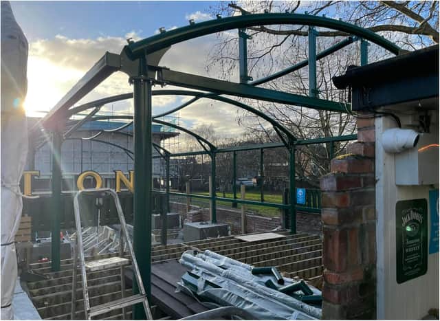 Work in progress on the new beer garden at The Salutation. (Photo: The Salutation).
