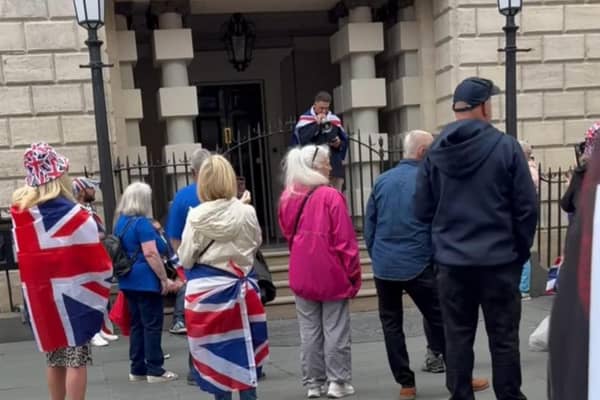 Protesters gathered outside the Mansion House for a demonstration calling for PM Sir Keir Starmer to resign.