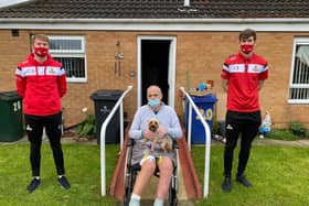 Brad Halliday and Joe Wright helped deliver food hampers to members of the community shielding due to Covid-19