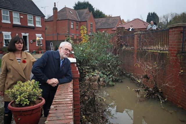 Former Labour leader Jeremy Corbyn on a visit to Conisbrough following flooding back in 2019. Picture: Danny Lawson/PA