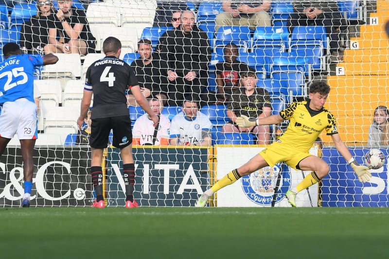 Made a super save at the end of the first half but will be disappointed to have been beaten from distance for Tranmere's goal.