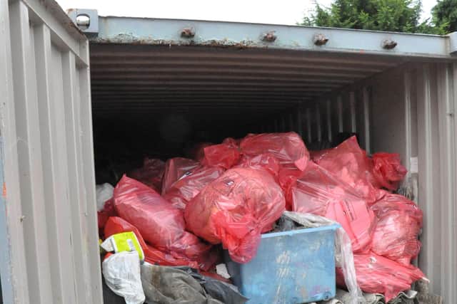 Having duped his customers, waste asbestos was stashed in hired storage containers