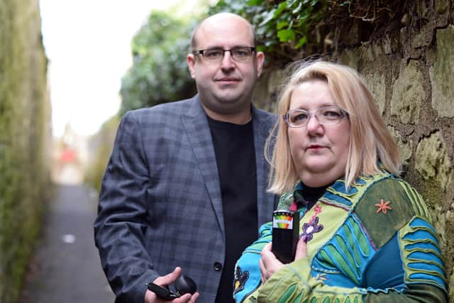 Dean Buckley and his partner Veronica, of Conisbrough Paranormal Research Association, pictured at Bogie Alley. Picture: NDFP-16-03-21-BogieAlley 4-NMSY