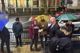 Lee Anderson is confronted by what he described as a "hostile mob" outside a Doncaster hotel.