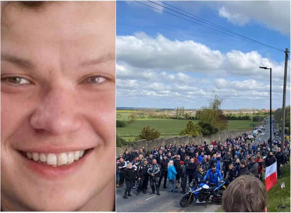 Scores of bikers turned out to pay their respects to Karol. (Photo: Rotherham Riders).