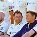 Martyn Moxon, centre, alongside Tim Bresnan and Steven Patterson. Picture Tony Johnson