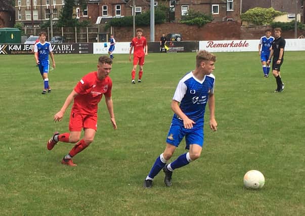 Action from Doncaster Rovers U18s' win over Pinchbeck United. Photo: Andrew Webb