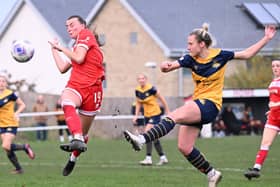 Picture Howard Roe/AHPIX LTD, Football,WPL 
Doncaster Rovers Belles v Middlesborough;
10/11/2024  2.0pm; Denaby Main;
Belles Jasmine Saxton opens the scoring against Middlesborough