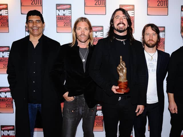 The Foo Fighters attend the 2011 NME Awards together at the O2 Academy Brixton, London. Photo: PA/Ian West.