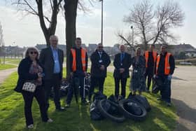 Dr Alan Billings visited residential areas of Maltby as well as Coronation Park, to see the spring clean which is underway through a community payback scheme.