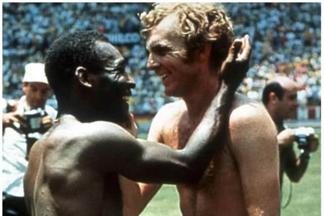 John Varley's iconic photo of Pele and Bobby Moore at the 1970 World Cup. (Photo: Getty/John Varley).