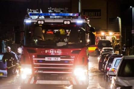 Doncaster firefighters deal with arson attack on industrial premises.