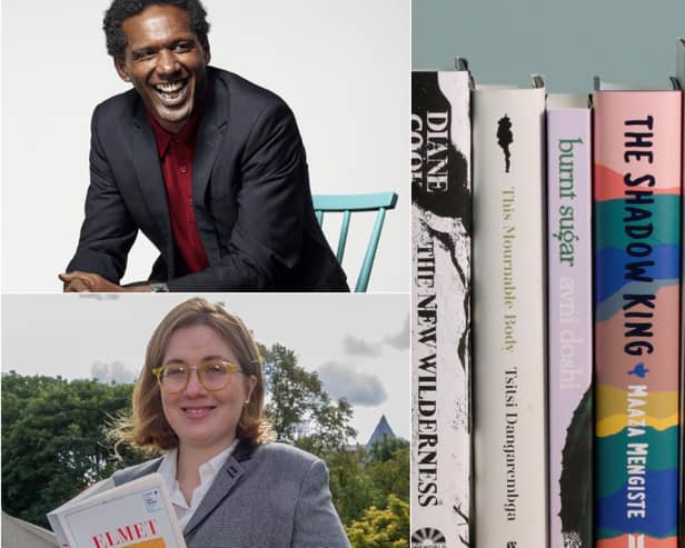 Judge Lemn Sissay, 2017 shortlisted writer Fiona Mozley and this year's shortlisted novels