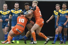Leon Ruan is stopped in his tracks against Castleford. Picture: Andrew Roe/AHPIX LTD