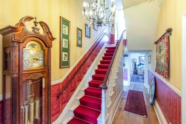 The impressive hallway of the detached house.