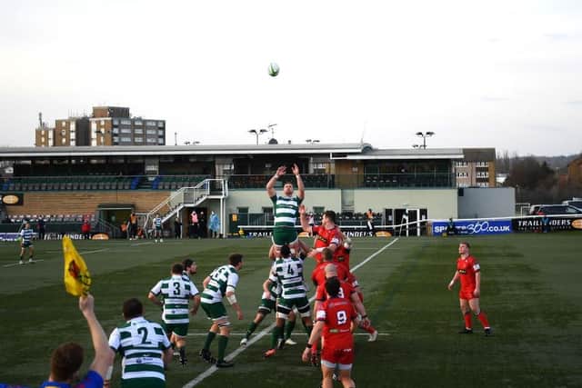 Doncaster Knights in action at Ealing Trailfinders in 2020. Photo: Alex Davidson/Getty Images