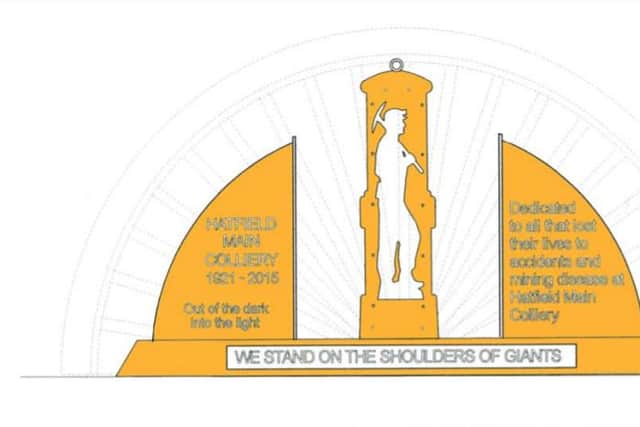 Mike Johnson's design for the Hatfield Colliery memorial