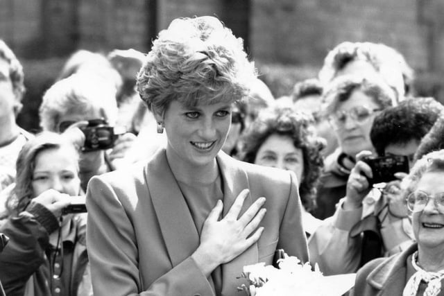 Princess Diana visits Riddings Community Centre in the early 1990s.