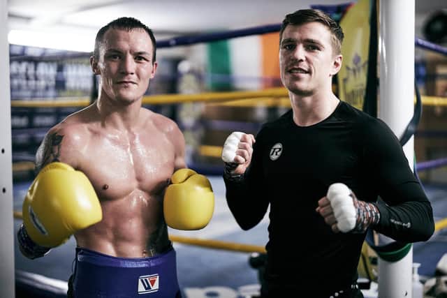 Sparring partners - Reece Mould and Josh Warrington ahead of their fights on Saturday (Picture: Mark Robinson)