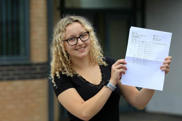 A-Level results day at Don Valley School, Jossey Lane, Scawthorpe. Pictured is Ellie-Anne Barker.