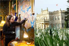 Doncaster's historic Brodsworth Hall is being spruced up using milk and bread cleaning techniques. (Photos: English Heritage).